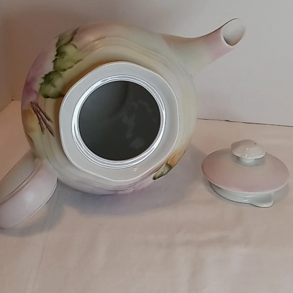 Vintage German Plankenhammer Floss Bavarian Porcelain 3 PC Teapot Sugar Creamer